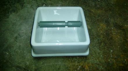 semi inset recessed toilet roll holder white