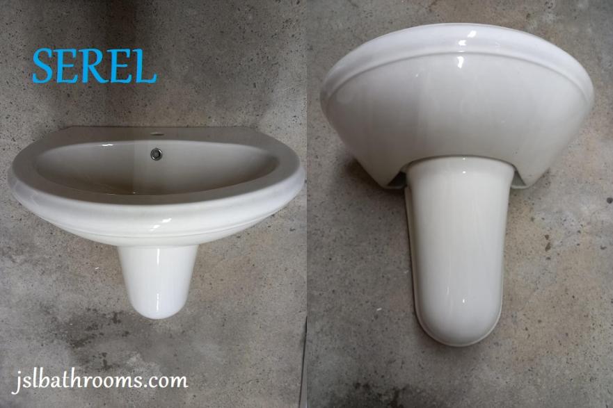 serel basin sink bathroom half pedestal semi