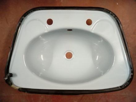 sky blue pale light steel metal basin