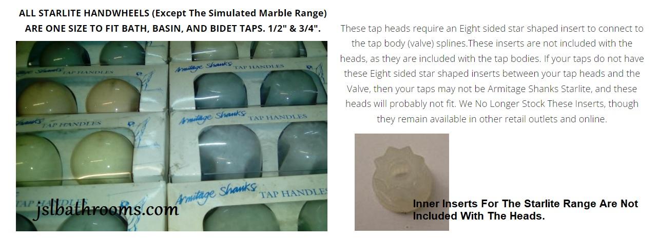 Armitage Shanks Tap Heads Ceramic Handles