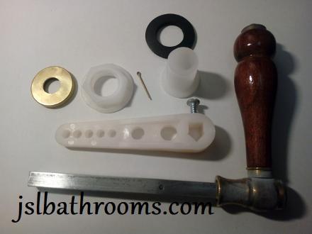 dark wood toilet flusher handle lever