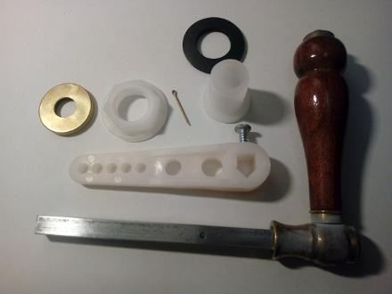dark wood toilet flusher handle