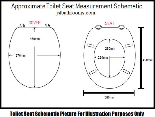 size diagram soft cream toilet seat
