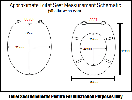 sorbet colour toilet seat schematic sizes