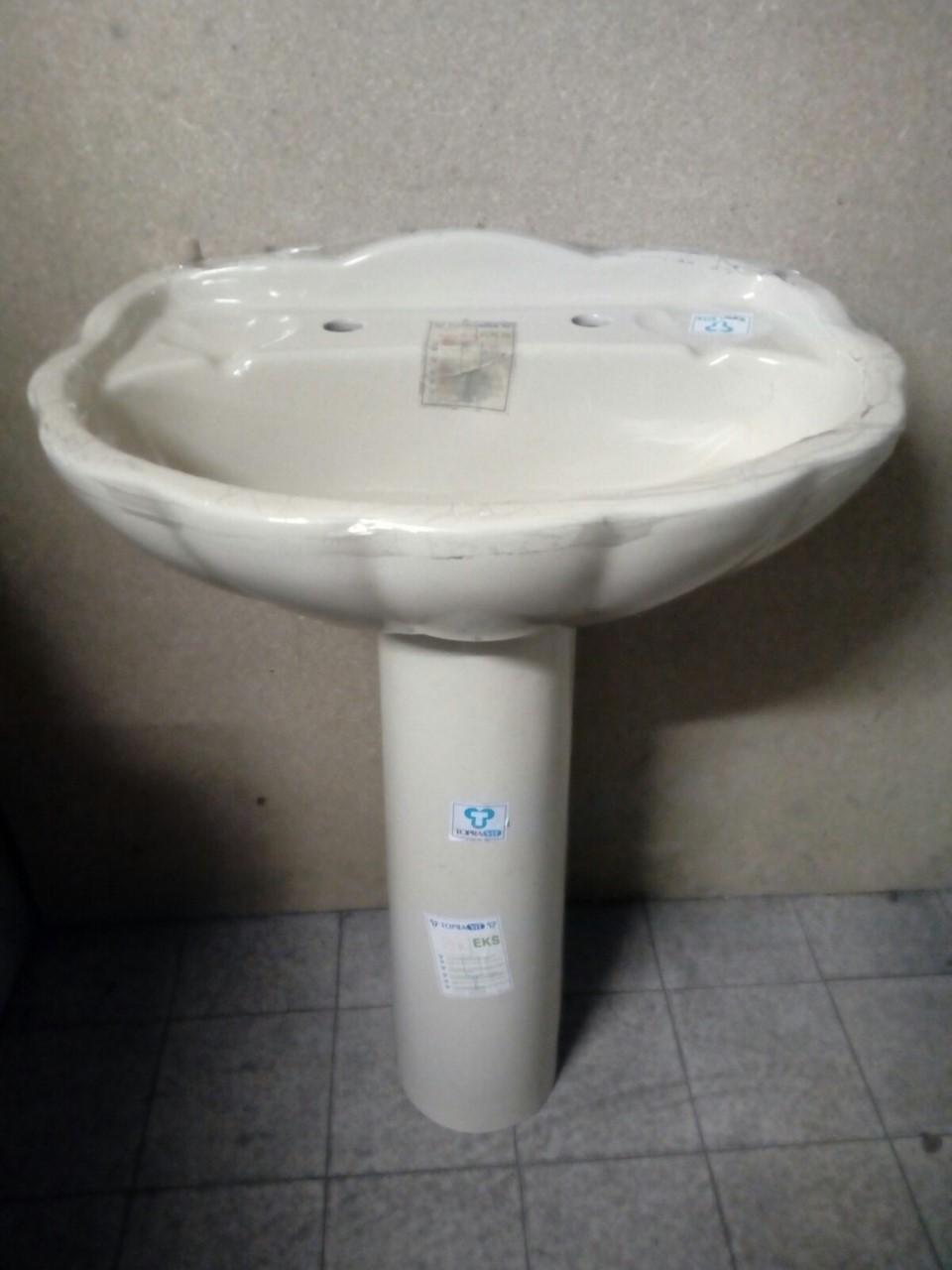 champagne shell basin sink pedestal