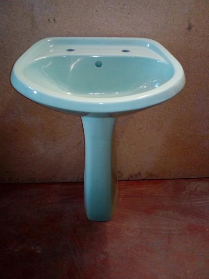 turquoise colour bathroom basin sink pedestal