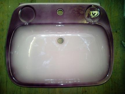 purple basin 70s 80s large sink mono