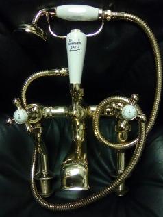 Twyford Gold Colour Bath Telephone Shower Mixer Big