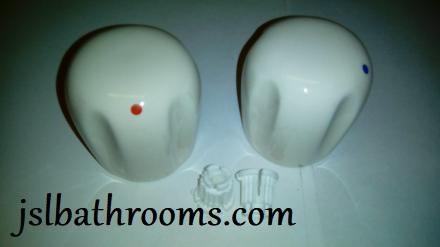 soft cream ceramic tap heads misty peach