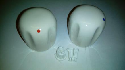 soft cream ceramic tap heads misty peach