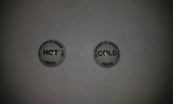w adams & sons tap indices hot cold 1922