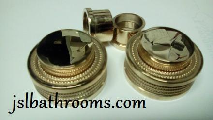 adams westminster fancy ornate 3/8 gold tap heads cover sleeves dotted