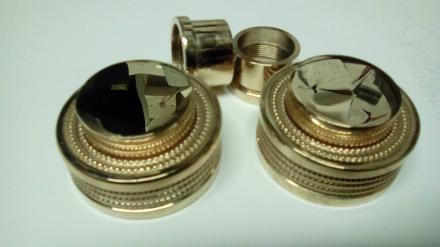 adams westminster fancy ornate 3/8 gold tap heads cover sleeves dotted