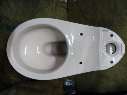 whisper pink close coupled toilet pan